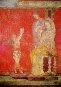 Inwijdingsrituelen van de cultus van Dionysus, fresco uit de Villa Dei Mysteri door Roman