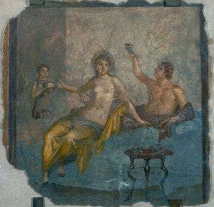 Jongeling en hetaira. Uit Herculaneum