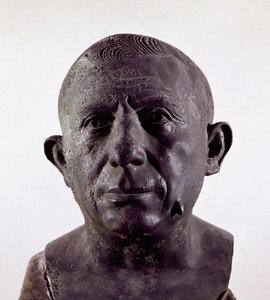 Lucius Caecilius Lucundus, bankier uit Pompeii (Bronzen buste, ca. 20-62 AD) door Roman