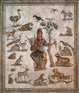 Orpheus omringd door dieren, 2e eeuw door Roman