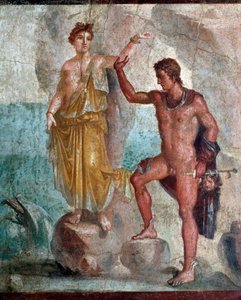 Perseus met het hoofd van Medusa, bevrijding van Andromeda - fresco