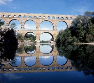 Pont du Gard. Romeins aquaduct uit de tweede helft van de 1e eeuw. door Roman