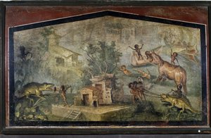"Pygmeeën jagen op krokodillen en olifanten" uit Pompeii