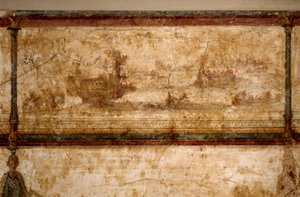 Romeinse kunst: maritieme scène, met biremen en triremen