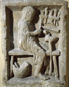Romeinse kunst: smid aan het werk. 1e eeuw n.Chr. Rome, Museo della Civilta Romana