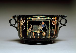 Romeinse kunst: beker met Egyptische motieven. Van Castellammare di Stabia. 1e eeuw n.Chr. Dim. 12 cm Museo Archeologico Nazionale, Napels door Roman