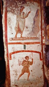 Romeinse kunst: wonder van de bron en wonder van de oorlog van de verlamde. Fresco