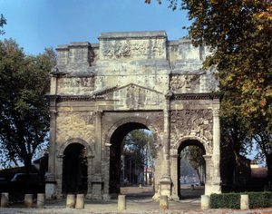 Romeinse kunst: uitzicht op de Triomfboog of Boog van Marius