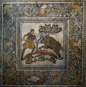 Romeinse kunst: wilde zwijnenjacht door Roman