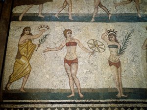 Romeinse kunst: jonge Romeinen bezig met fysieke oefeningen door Roman