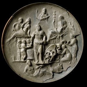 Zilveren patera van Aquileia met een allegorie van vruchtbaarheid door Roman
