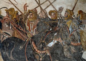 De Slag bij Issos gewonnen door Alexander III de Grote tegen Darius door Roman