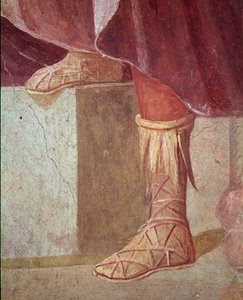 De voeten van Agamemnon, in het Offer van Iphigenia (fresco)