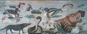 Dieren in de Nijl, uit het Huis van de Faun, Pompeii door Roman