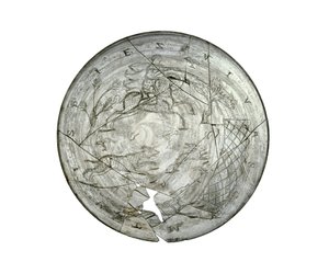 Wint Hill-kom, gegraveerd met een jachtscène, waarschijnlijk uit de Rijnland, Romeins, 4e eeuw (glas) door Roman