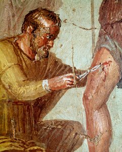 Gewonde Aeneas wordt behandeld door Iapyx geholpen door Venus door Roman