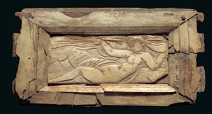 Ingelijste plaquette met een vrouwelijke figuur, uit Egypte, laat 3e tot begin 4e eeuw na Christus door Roman Period Egyptian