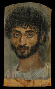 Portret van een mager, bebaarde man, 160-180 n.Chr. door Roman Period Egyptian