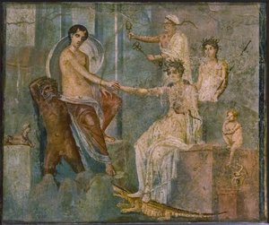 Jupiter en Io door Roman Pompeian wall painting.