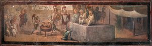 Het oordeel van Salomo, 1e millennium door Roman Pompeian wall painting.