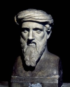 Buste van Pythagoras (6e v.Chr.), Musei Capitolini, Rome door Roman Roman