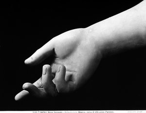 Detail van de hand van de Athena Farnese