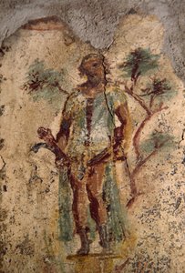 Erotisch fresco uit Lupanar, Pompeii (UNESCO Werelderfgoedlijst) door Roman Roman