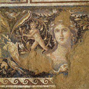 Vloer van een Romeinse villa in Zippori (Nazareth) met scènes uit het leven van Dionysus, detail (3e-4e eeuw na Chr.)