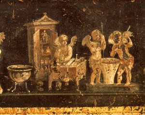 Fresco uit Huis van Vetti, Pompeii, Campania, Romeinse beschaving