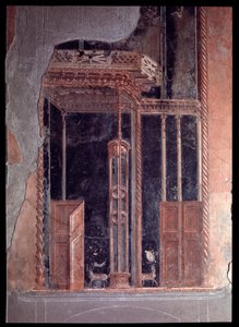Fresco van triclinium van casa dei cervi, 5e eeuw v.Chr.-1e eeuw n.Chr.