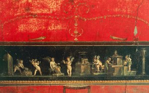 Fries met cupido, Huis van Vettii, Pompeii (UNESCO Werelderfgoedlijst) door Roman Roman