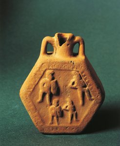Heupfles met gladiatoren, Emilia-Romagna (keramiek)