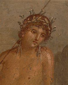Italië, Regio Campania, Provincie Napels, Pompeii, Huis van Marco Lucrezio Frontone Fresco met Narcissus bij vijver door Roman Roman
