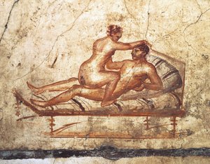 Italië, Regio Campania, Provincie Napels, Pompeii, Huis van Vettii, Erotisch fresco