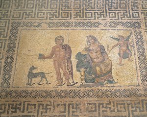 Mozaïek met Hippolytus en Phaedra, Huis van Dionysus, Romeinse Villa, Paphos, Cyprus