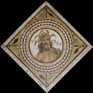 Personificatie van de rivier de Tigris, laat 2e/3e eeuw AD door Roman Roman