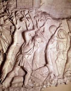 Romeinse kunst: opruimscène, laag reliëf
