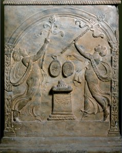 Romeinse kunst: grafaltaar met twee dansende menaden. Laag reliëf. Rome, Museo Nazionale Romano door Roman Roman