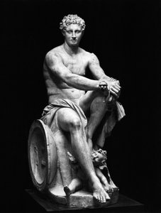 De Ares Ludovisi, kopie van een Grieks origineel uit de 4e eeuw v.Chr. (marmer) door Roman Roman