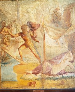 Theseus verlaat Ariadne, fresco uit Pompeii