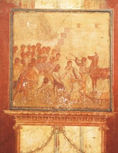 Trojaans Paard, fresco uit het Huis van Menander, Pompeii, Campania, Romeinse Beschaving door Roman Roman