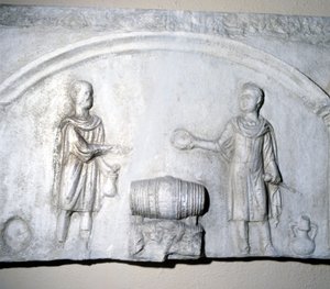 Bord van de wijnhandelaar in de Romeinse tijd
