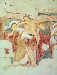 Fresco, Saint-Jean du Liget kapel, Touraine door Romanesque