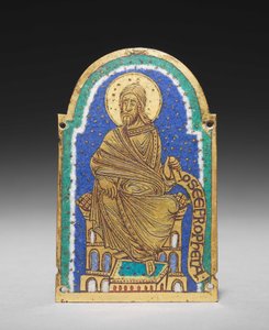 Plaquette: Zittende profeet van een reliekschrijn: Osea (Hosea), ca. 1170-1180