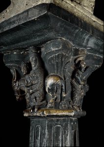 Romaans kunst: kapiteel uit de 12e eeuw. Aosta, Priorato di Sant 