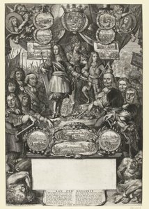 Allegorie op de overwinningen van Willem III in 1673 door Romeyn de Hooghe