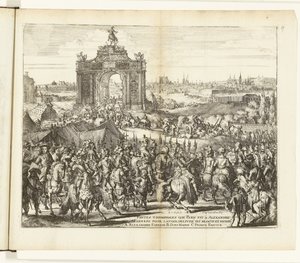Feestelijke intocht van Farnese na het ontzet van Parijs, 1590 door Romeyn de Hooghe