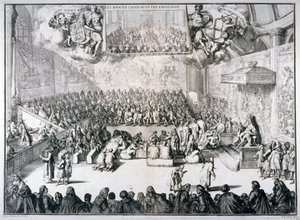 Het hoog-en lager-huys van Engelandt, 1689 door Romeyn de Hooghe