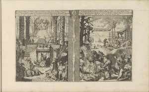Hof van de Tartaarse keizer; Braziliaanse Tapoeiers bereiden hun voedsel door Romeyn de Hooghe