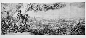 Koning Willem III bij de Slag aan de Boyne, 1 juli 1690 door Romeyn de Hooghe